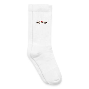 Saint-Valentin, Saint-Valentin, Saint-Valentin - Chaussettes de tennis bio enfant - blanc - Droite