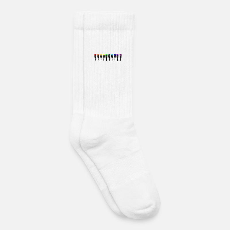 Farbige Pinsel - Kinder Tennissocken - Weiß