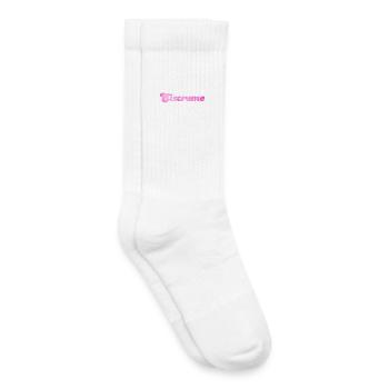 Eiscreme pink Erdbeereis Eis Fan Sommerzeit Urlaub - Kinder Tennissocken - Weiß - Rechts