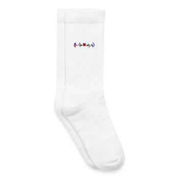 Cardio-Herz mit USA-Flagge und Israel-Flagge - Kinder Tennissocken - Weiß - Rechts