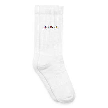 Cardio-Herz mit Flagge USA USA und Vanillepudding - Kinder Tennissocken - Weiß - Rechts