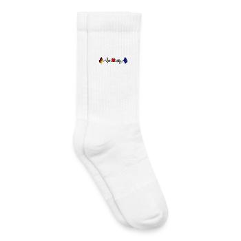Cardio heart with Flag Germany and flag Europe - Kids Tennis Socks - white - Right