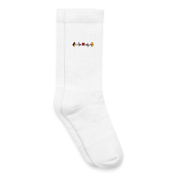 Cardio coeur avec drapeau Allemagne et drapeau Espagne - Chaussettes de tennis bio enfant - blanc - Droite