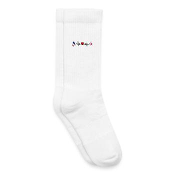 Cardio-Herz mit Flagge Frankreich und Flagge Japan - Kinder Tennissocken - Weiß - Rechts