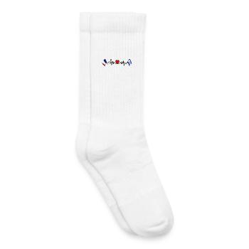 Cardio-Herz mit Flagge Frankreich und Flagge Israel - Kinder Tennissocken - Weiß - Rechts