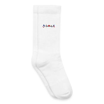 Cardioherz mit Flagge Frankreich und Flagge Tschechien - Kinder Tennissocken - Weiß - Rechts