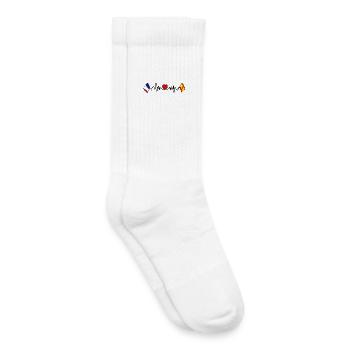 Cardio-Herz mit Flagge Frankreich und Flagge Spanien - Kinder Tennissocken - Weiß - Rechts