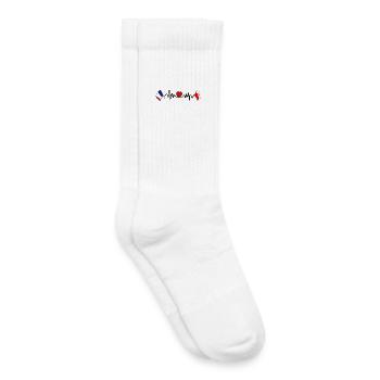 Cardio-Herz mit Flagge Frankreich und Flagge Polen - Kinder Tennissocken - Weiß - Rechts