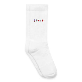 Cardio heart avec drapeau des États-Unis et du Vietnam - Chaussettes de tennis bio enfant - blanc - Droite