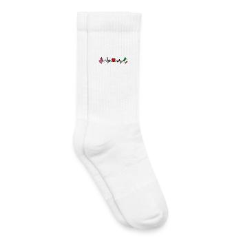 Cardio heart avec drapeau anglais et drapeau italien - Chaussettes de tennis bio enfant - blanc - Droite