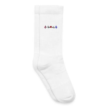 Cardio heart Drapeau Angleterre, drapeau Grèce - Chaussettes de tennis bio enfant - blanc - Droite
