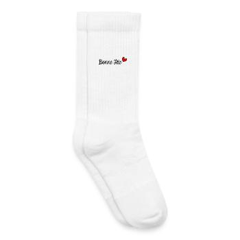 MOM. MOTHER'S DAY. HEART. HAPPY BIRTHDAY - Kids Tennis Socks - white - Right
