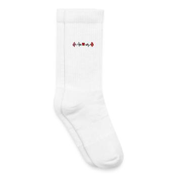 Cardio heart Drapeau Norvège, drapeau Lettonie - Chaussettes de tennis bio enfant - blanc - Droite