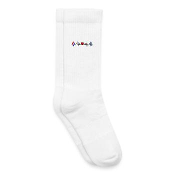 Cardio-Herz mit Flagge Niederlande, Friesland - Kinder Tennissocken - Weiß - Rechts