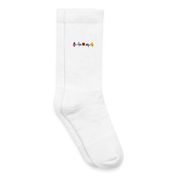 Cardio heart with USA flag and New Mexico flag - Kids Tennis Socks - white - Right