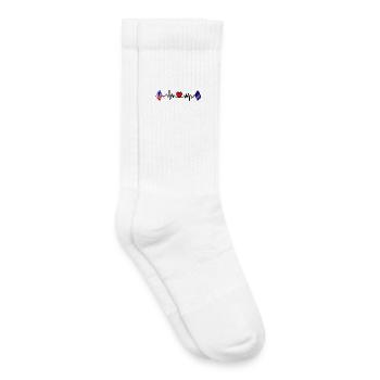 Cardio heart avec drapeau des États-Unis et drapeau du Michigan - Chaussettes de tennis bio enfant - blanc - Droite