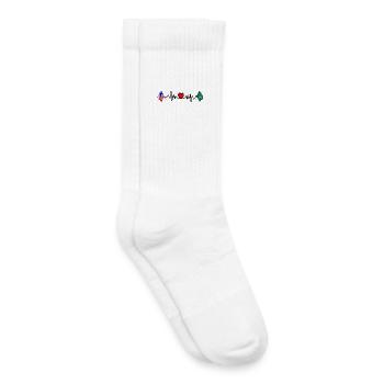 Cardio heart avec drapeau des États-Unis et drapeau de Washington - Chaussettes de tennis bio enfant - blanc - Droite