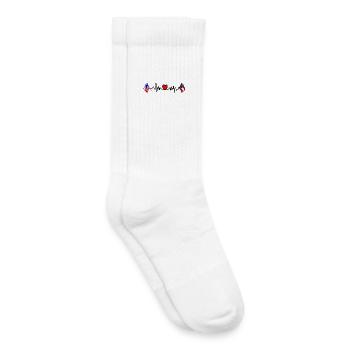 Cardio-Herz mit USA-Flagge und Georgia-Flagge - Kinder Tennissocken - Weiß - Rechts