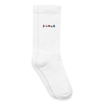 Cardio cardiaque avec drapeau des États-Unis et drapeau de la Lousiane - Chaussettes de tennis bio enfant - blanc - Droite
