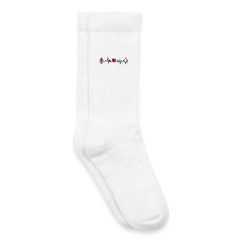 Cardio-Herz mit USA-Flagge und West Virginia-Flagge - Kinder Tennissocken - Weiß - Rechts