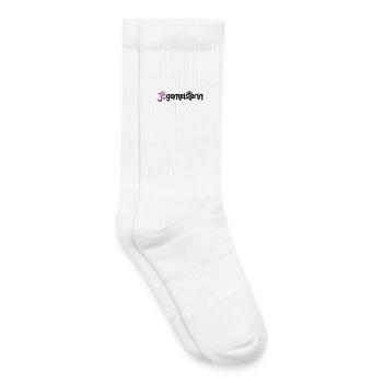 Jogameisterin - Typografisches OM (3-Farbig) - Kinder Tennissocken - Weiß - Rechts