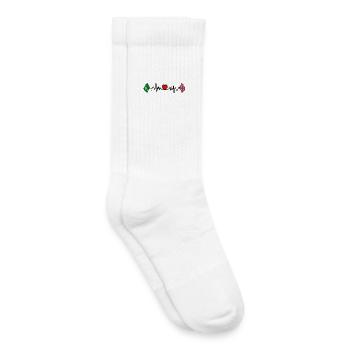 Heartbeat Innlandet Norvège Double Drapeau - Chaussettes de tennis bio enfant - blanc - Droite