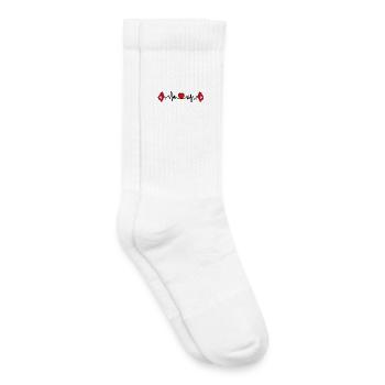 Drapeau du Kent + Battement de cœur - Chaussettes de tennis bio enfant - blanc - Droite