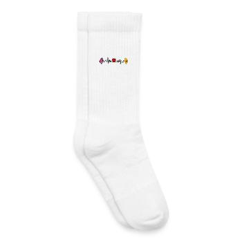 Omerset-Flagge + Herzschlag + UK-Flagge - Kinder Tennissocken - Weiß - Rechts
