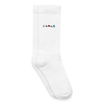 Yorkshire + battement de cœur + drapeau Angleterre - Chaussettes de tennis bio enfant - blanc - Droite