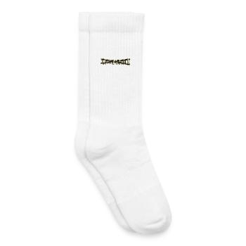 Unwearable – Design statement avec ruban d’avertissement - Chaussettes de tennis bio enfant - blanc - Droite