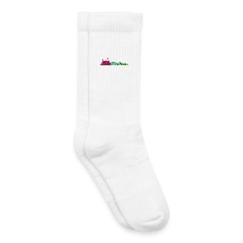 Skyline Kathedrale von Palma de Mallorca – Linienkunst - Kinder Tennissocken - Weiß - Rechts