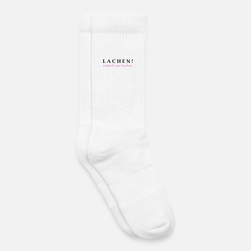 lachen! einfach nur lachen. - Kinder Tennissocken - Weiß