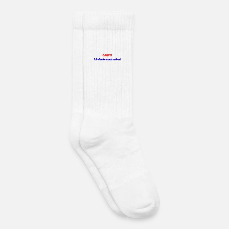 Danke! ich denke noch selber! - Kinder Tennissocken - Weiß