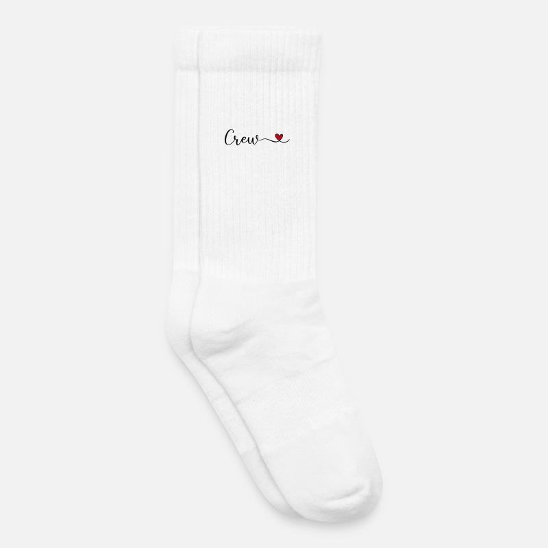 Crew mit Herz Design - Kinder Tennissocken - Weiß