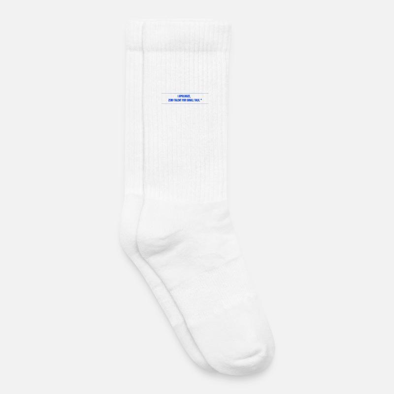 Zero Talent for Small Talk - Kids Tennis Socks - white