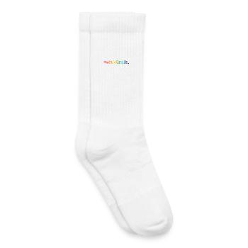 étrange. Rainbow - Chaussettes de tennis bio enfant - blanc - Droite