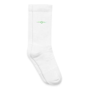 Cœur vert vert - Chaussettes de tennis bio enfant - blanc - Droite
