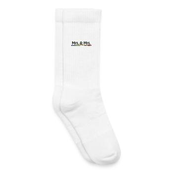 Lesbische Hochzeit - Regenbogen Mrs and Mrs - Kinder Tennissocken - Weiß - Rechts