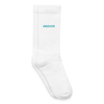 Ocean Ocean Fish Scales Sea Pattern Maritime Aqua - Kids Tennis Socks - white - Right