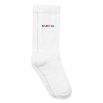 SUISSE - Chaussettes de tennis bio enfant - blanc - Droite