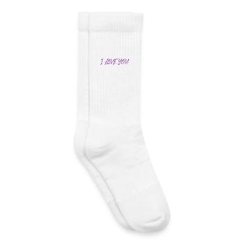 ICH LIEBE DICH. LIEBE. PAAR. GERADE VERHEIRATET. Junggesellinnenabschied - Kinder Tennissocken - Weiß - Rechts