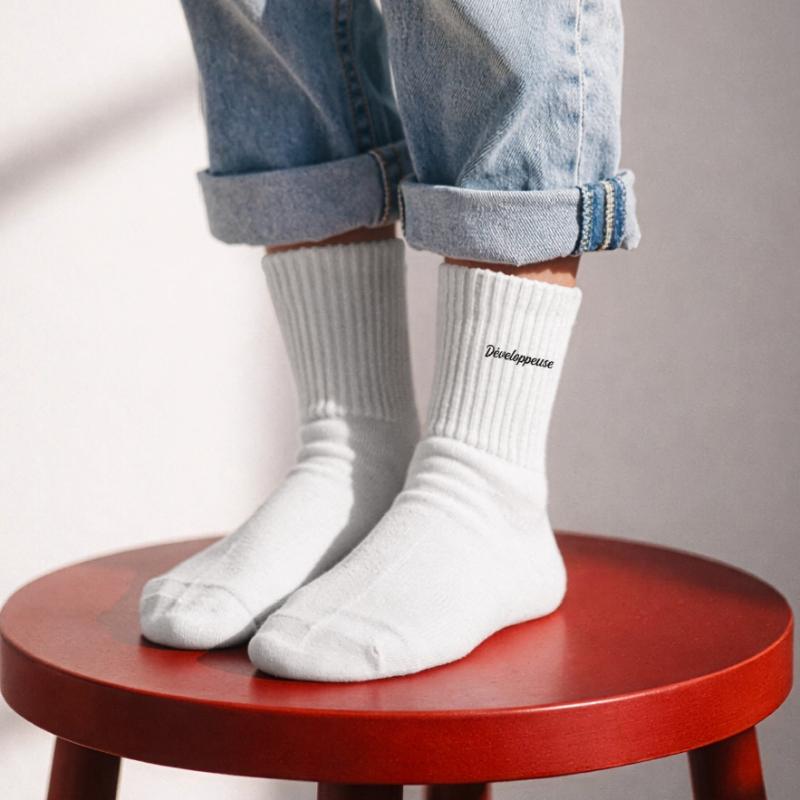 Développeuse Web Code Logiciel Application Tech Chaussettes de tennis bio enfant