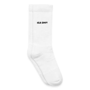 Hello Grumpy Lustiger Minimal Spruch - Kinder Tennissocken - Weiß - Rechts
