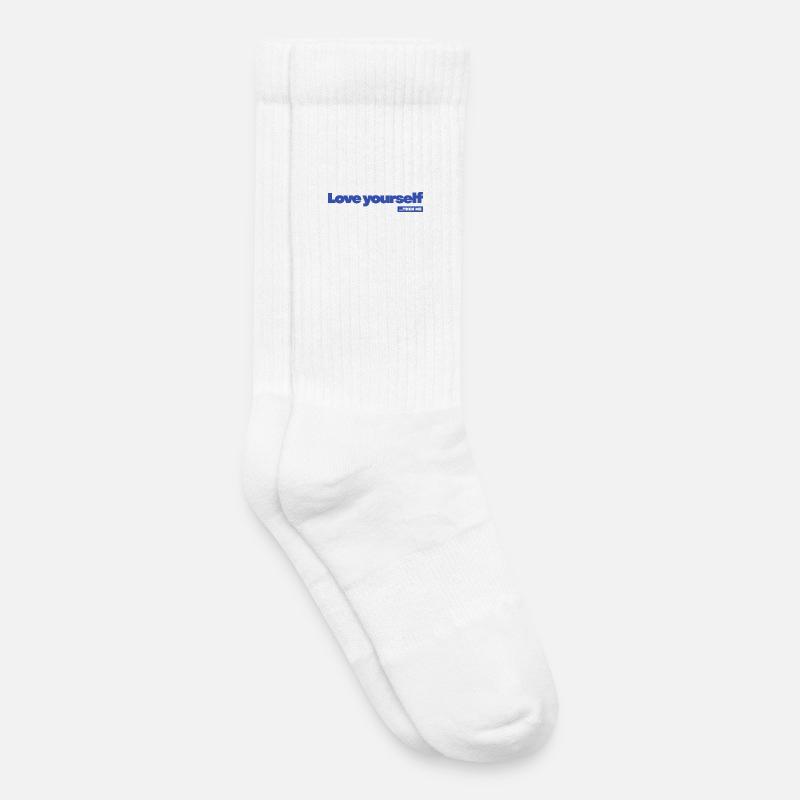 Love yourself - Statement Desing - Kids Tennis Socks - white