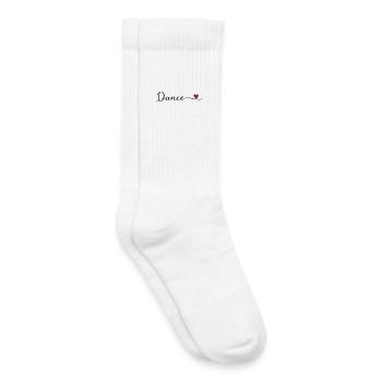 Danse mignonne Typographie Cœur - Chaussettes de tennis bio enfant - blanc - Droite