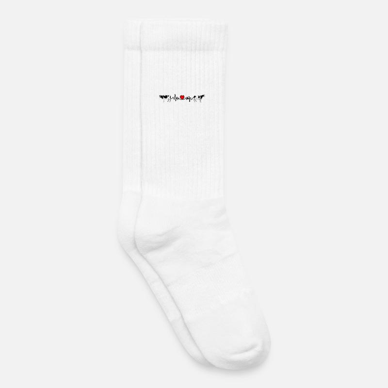 Cardio-Herzfrequenz-Kühe - Kinder Tennissocken - Weiß