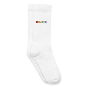 arc-en-ciel bienvenue CSD chemise LGBT lgbtqi queer - Chaussettes de tennis bio enfant - blanc - Droite