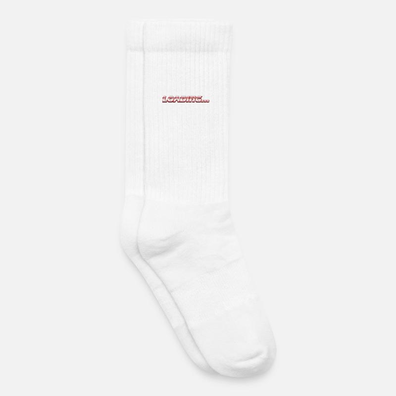 LOADING... – 3D Gamer Typography for Nerds & Gamers - Kids Tennis Socks - white