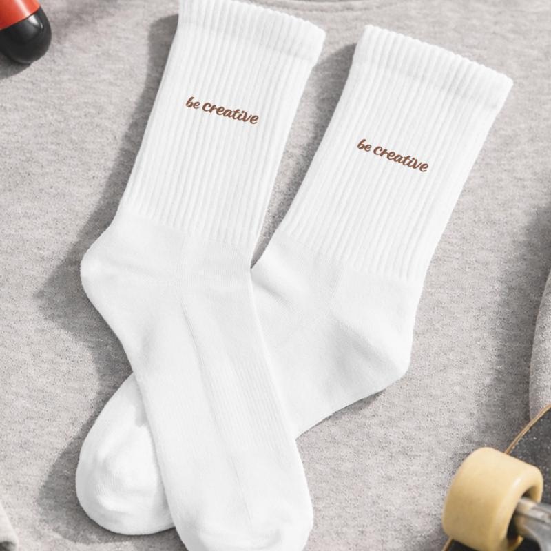 Be Creative Script Marron Chaussettes de tennis bio enfant