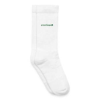 Se sentir privilégié | Humeur du développeur | sombre - Chaussettes de tennis bio enfant - blanc - Droite